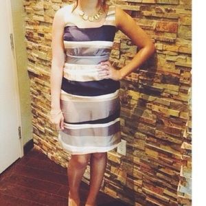 100% Silk Striped Banana Republic Dress